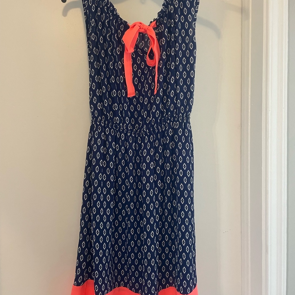 Navy and Coral Dress